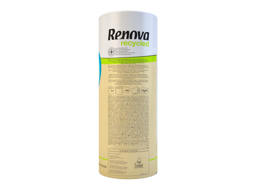 PAPEL RENOVA HIGIÉNICO 100% RECICLADO 9 ROLOS