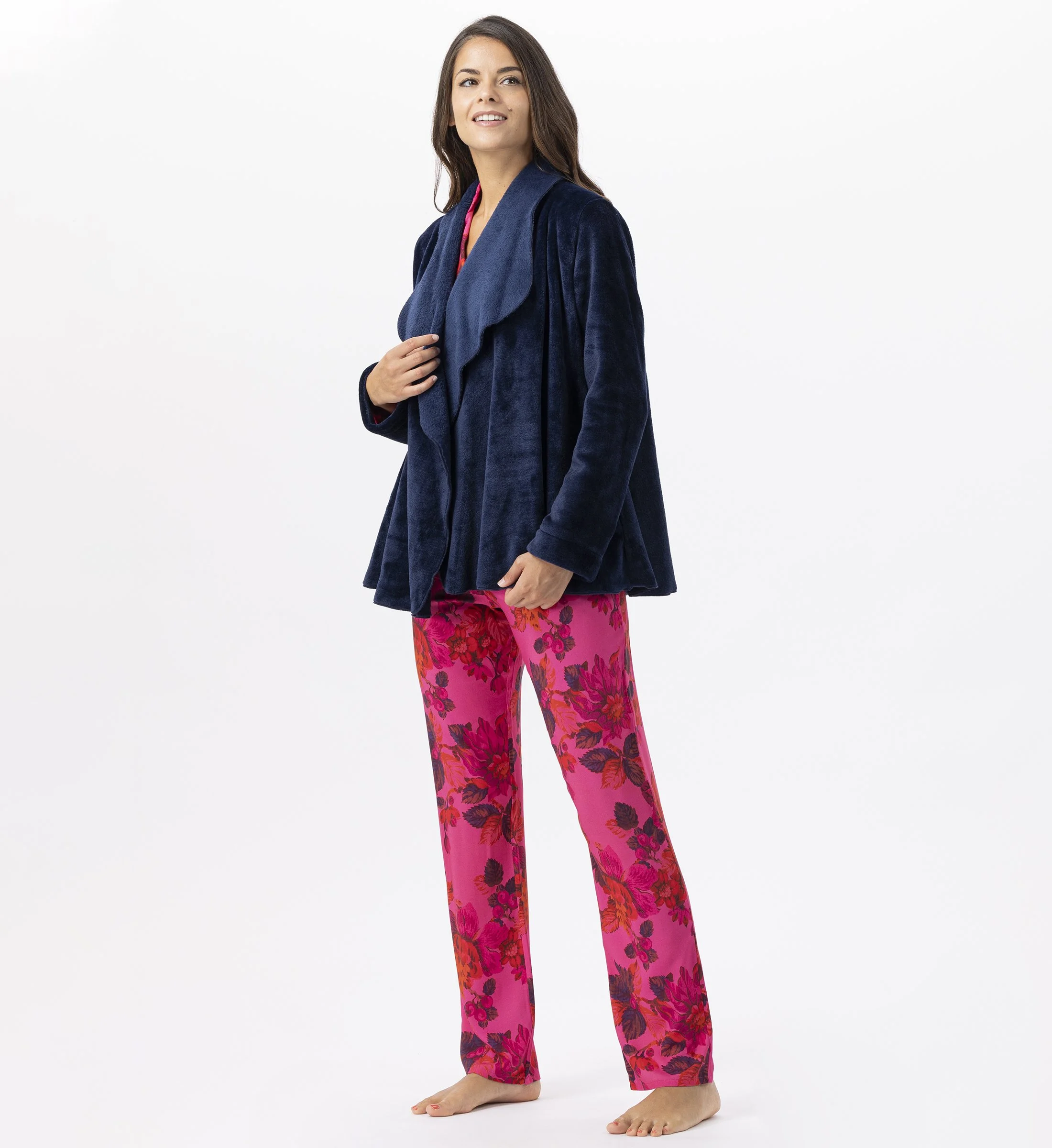 ESSENTIEL 873 - Veste en peluche flanelle | Bleu