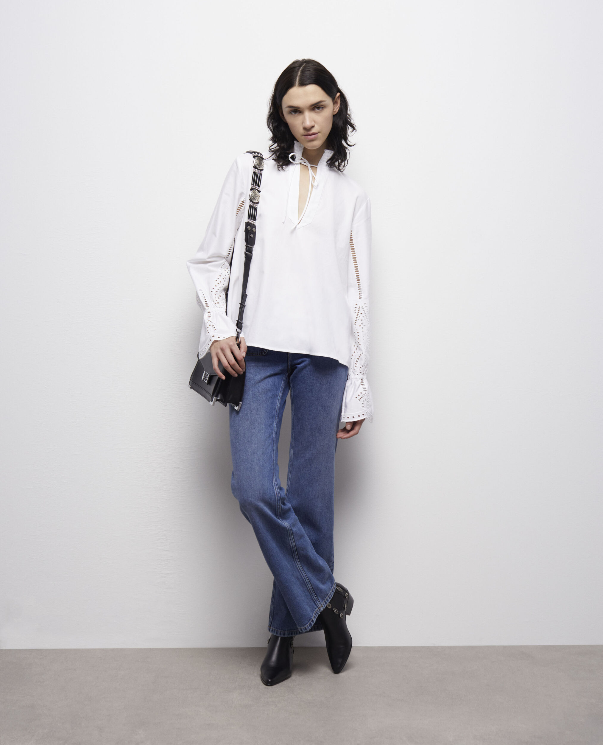 Blouse blanche avec broderie Anglaise
