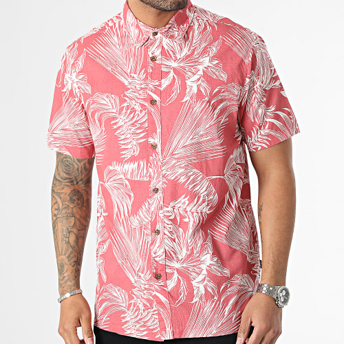 Chemise Manches Courtes Rogan Rouge Blanc Floral
