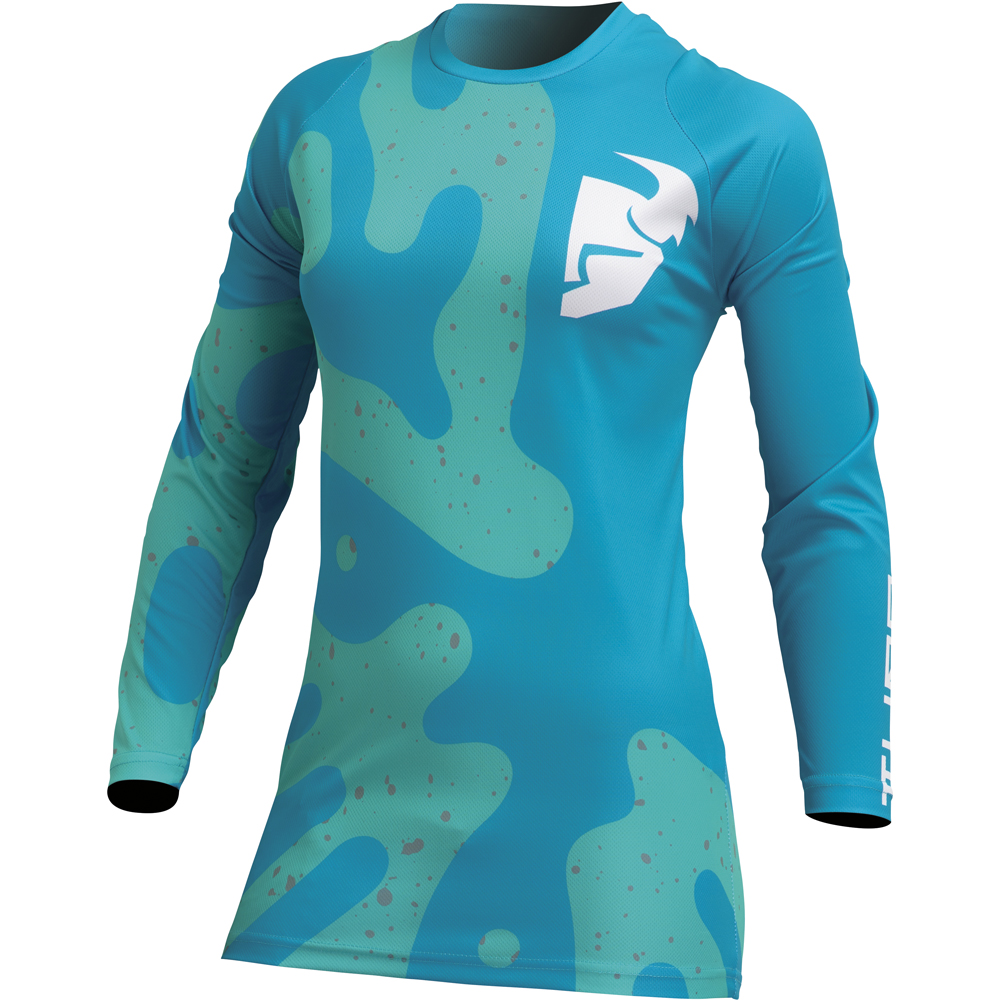 Thor Motocross - Maillot femme Sector Disguise Bleu / Vert