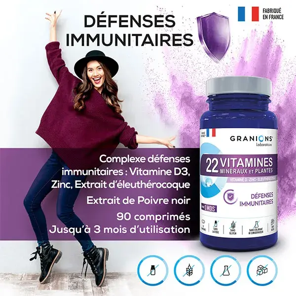 Granions 22 Vitaminas para o Sistema Imunológico, 90 comprimidos