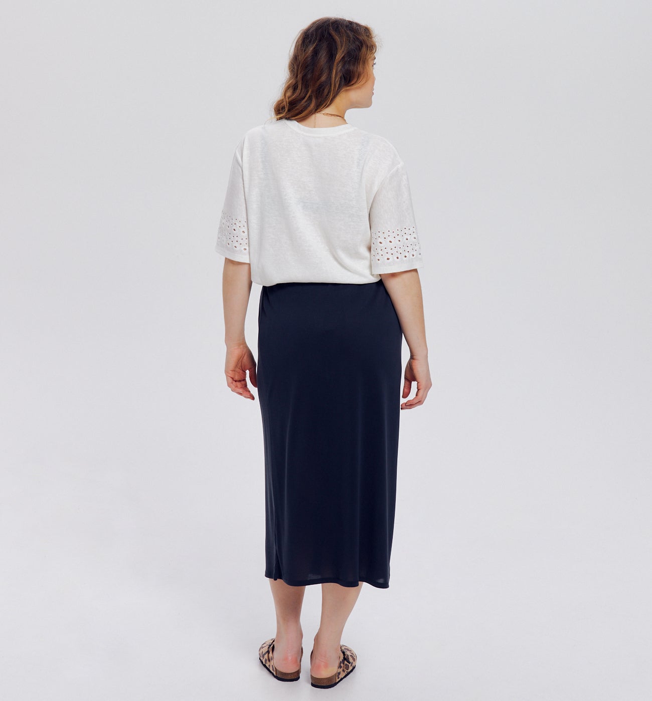 T-shirt avec broderie anglaise - Ecru