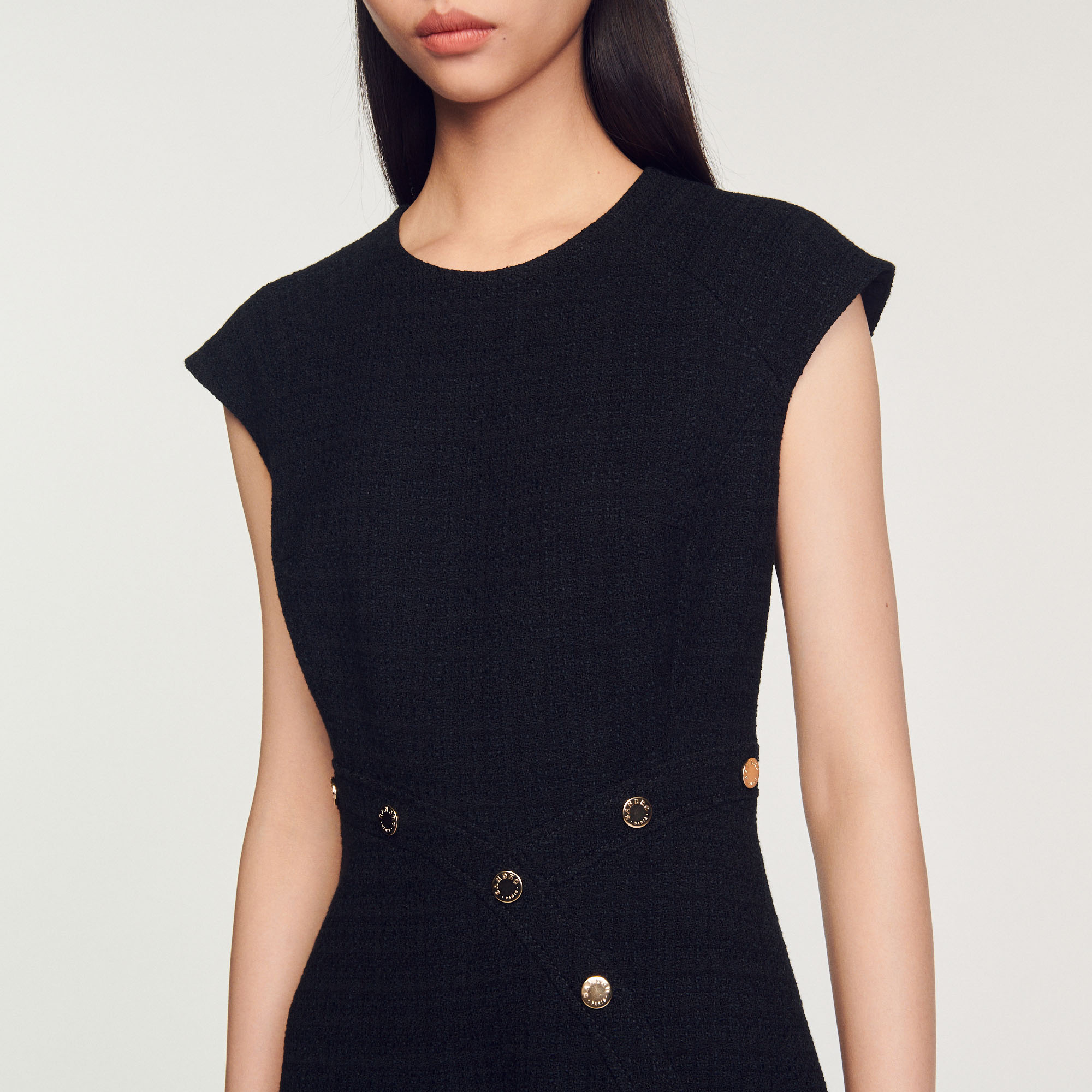 Robe en tweed asymetrique