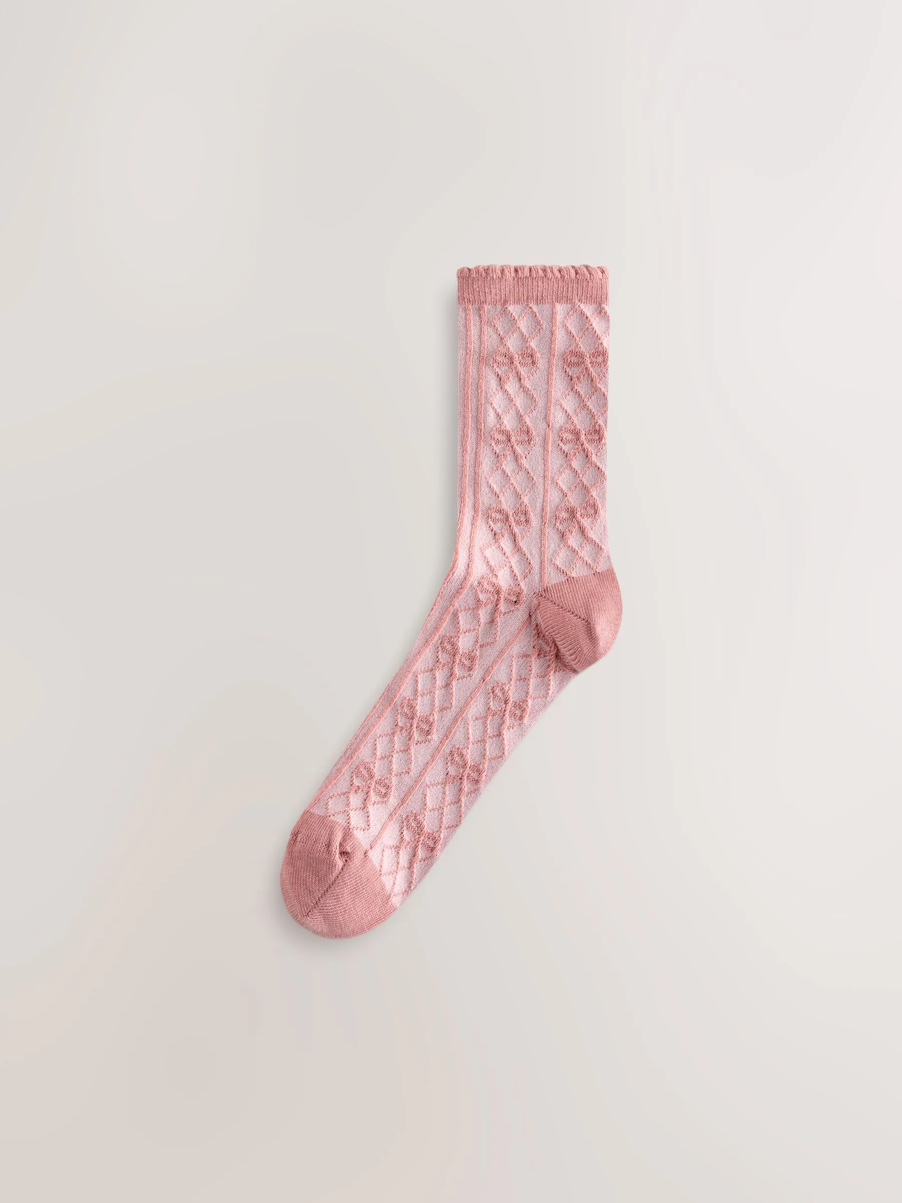 Roze met strikjes - Set van 3 paar enkelsokken