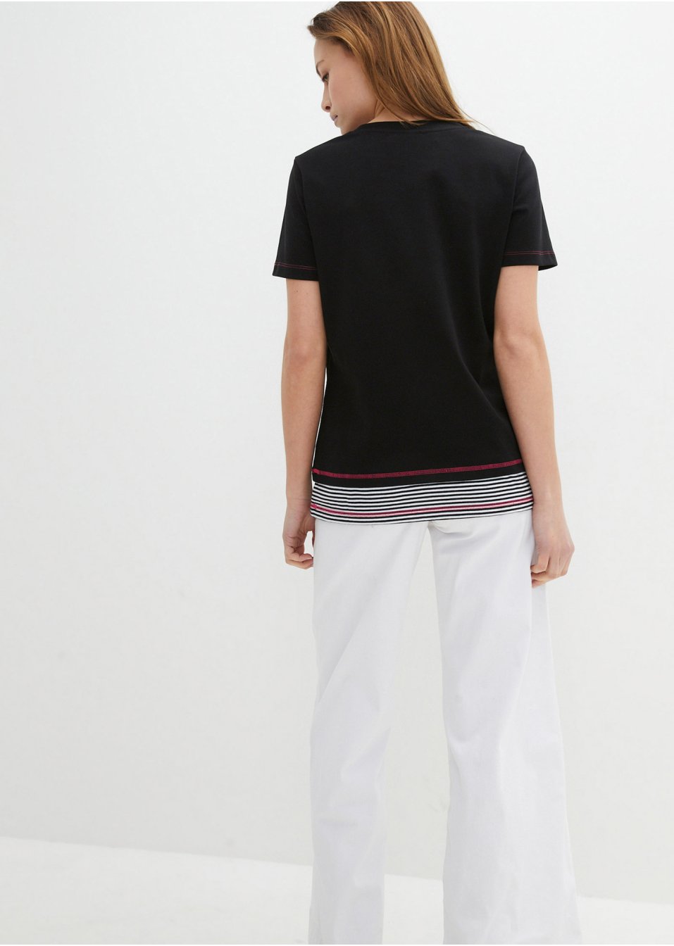 T-shirt coton manches longues style 2 en 1