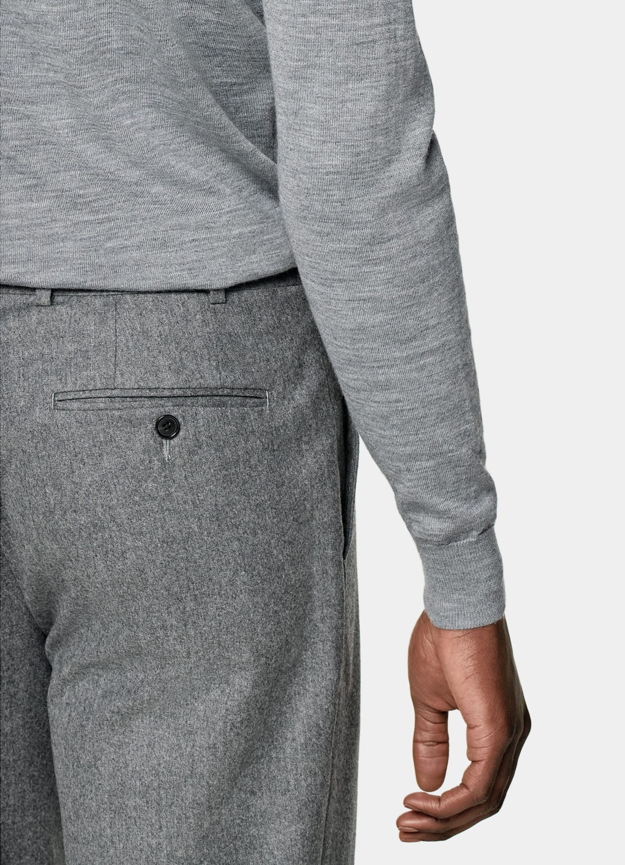 Pull col rond Merino gris