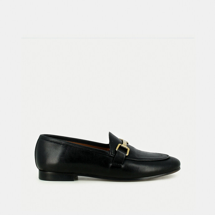 Mocassins à mors  en cuir noir