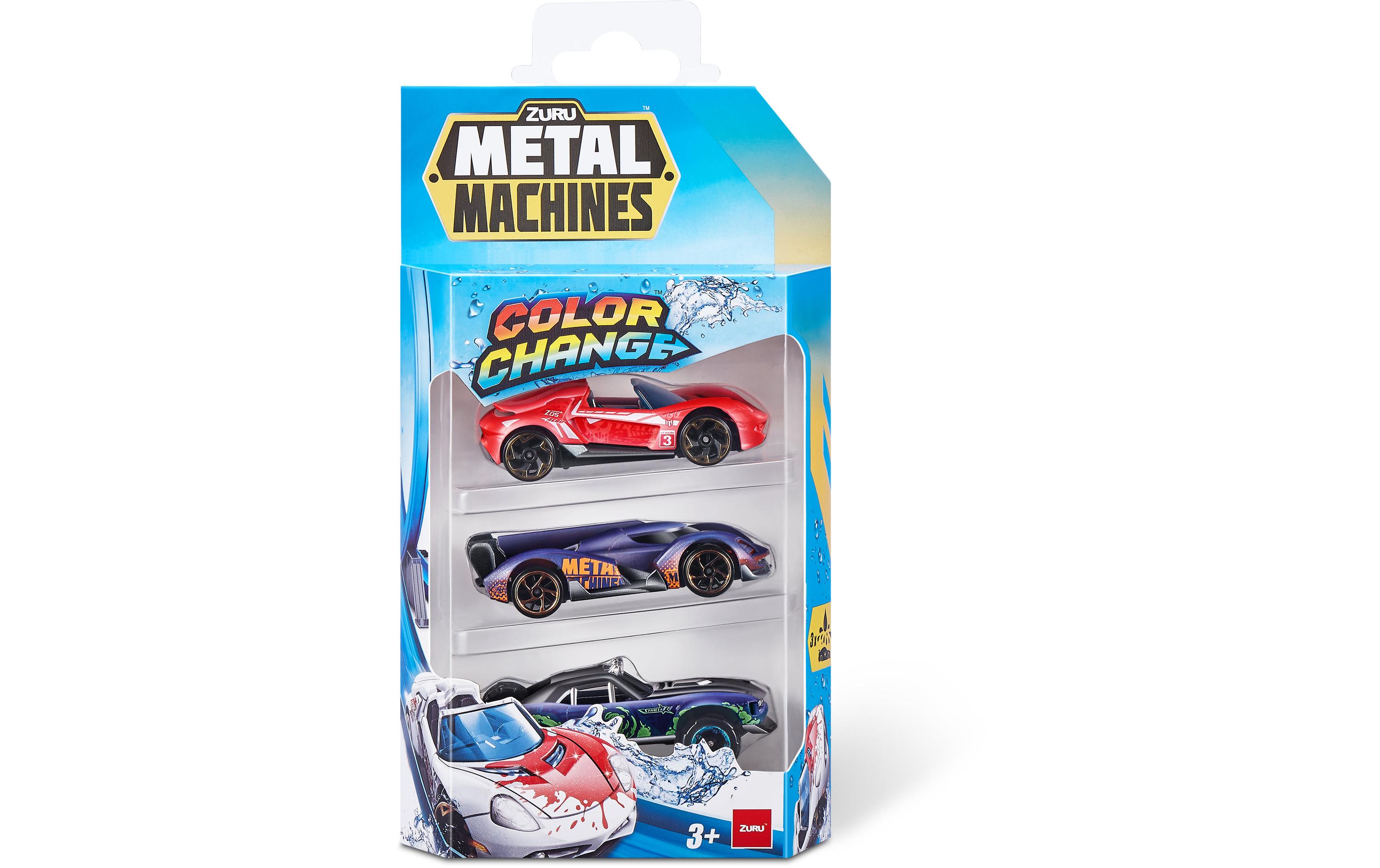 Metal Machines: Color Shifters 3er-Pack assortiertSpielzeugautos mit Farbwechseleffekt