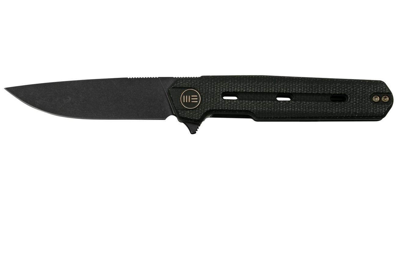 WE Knife Navo Black Canvas Micarta, Blackwashed CPM 20CV WE22026-1 zakmes, Ostap Hel design