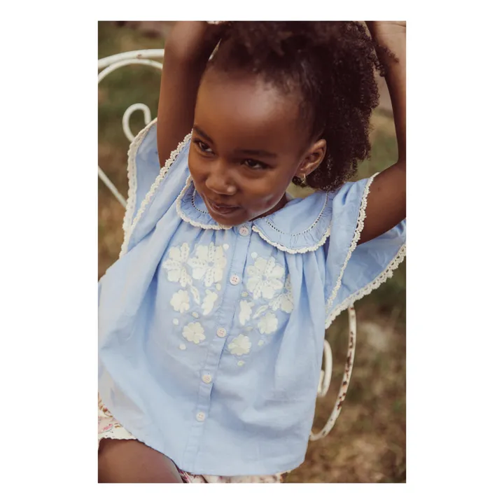 Louise Misha Blouse Malava Chambray | Bleu ciel