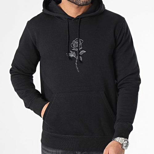 Sweat Capuche White Eclipse Barbed Outline Noir Blanc