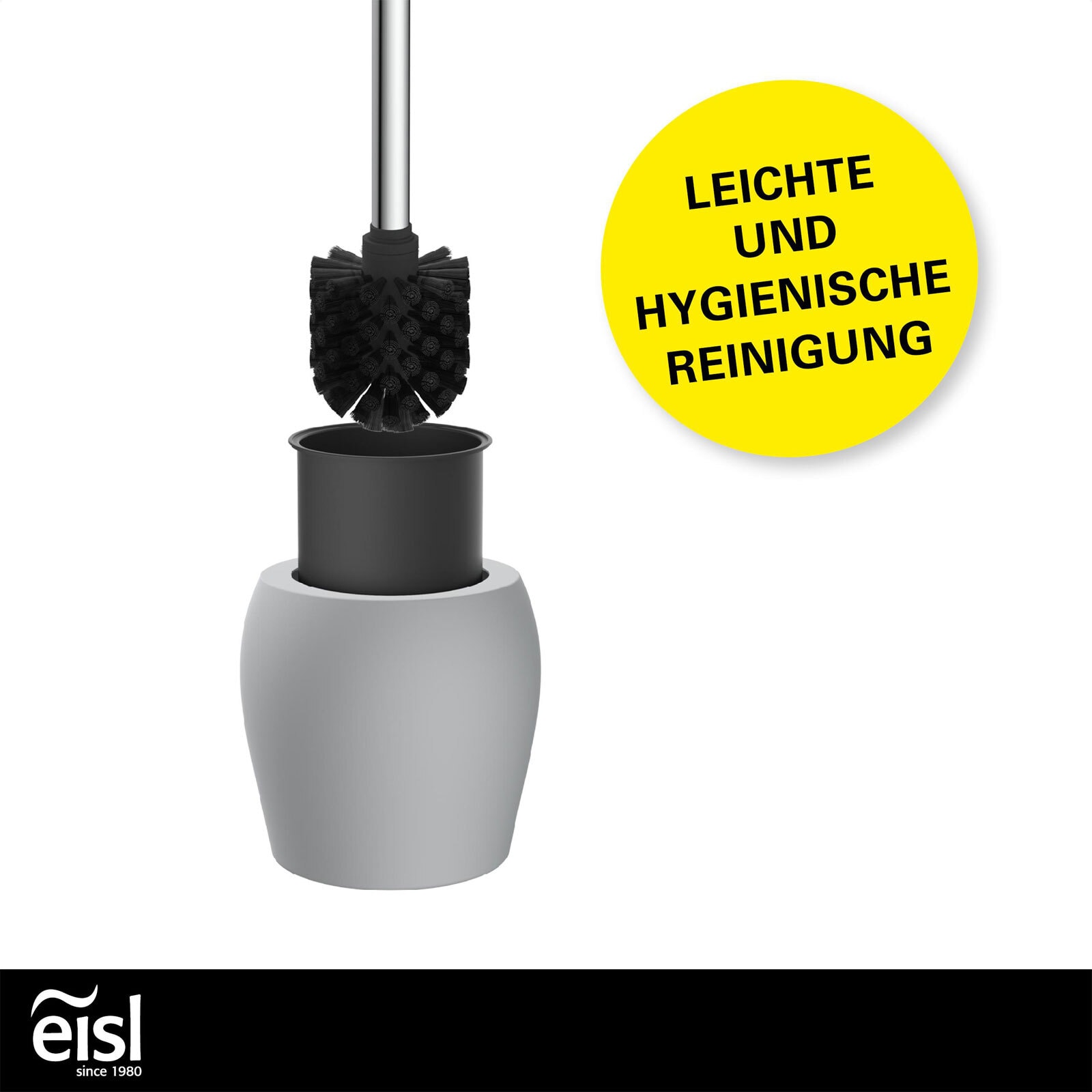 eisl WC-Bürstenhalter grau 12x38x12 cm