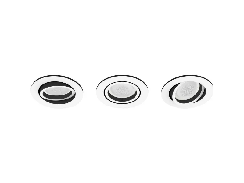 Philips Hue White and Color Ambiance Centura - Indlejret spotlys - LED-spot lyspære - GU10 - 5.7 W - klasse G - 16 millioner farver/varmt hvidt til koldt hvidt lys - 2000-6500 K - hvid (pakke med 3)