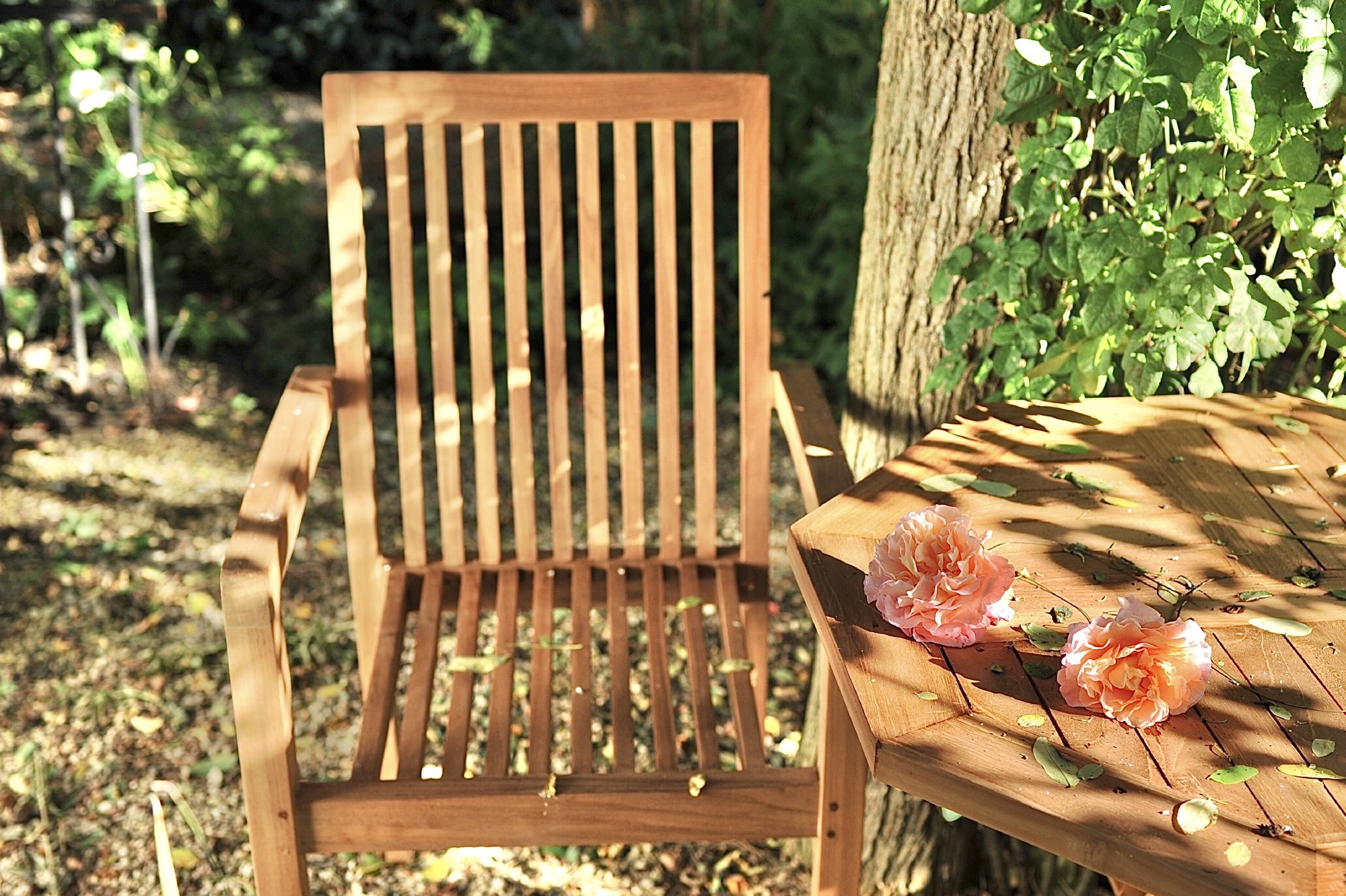 Gartenstuhl 'Lund' aus Teakholz, stapelbar, natur, B 52 cm, H 91 cm, L 58 cm günstig bestellen