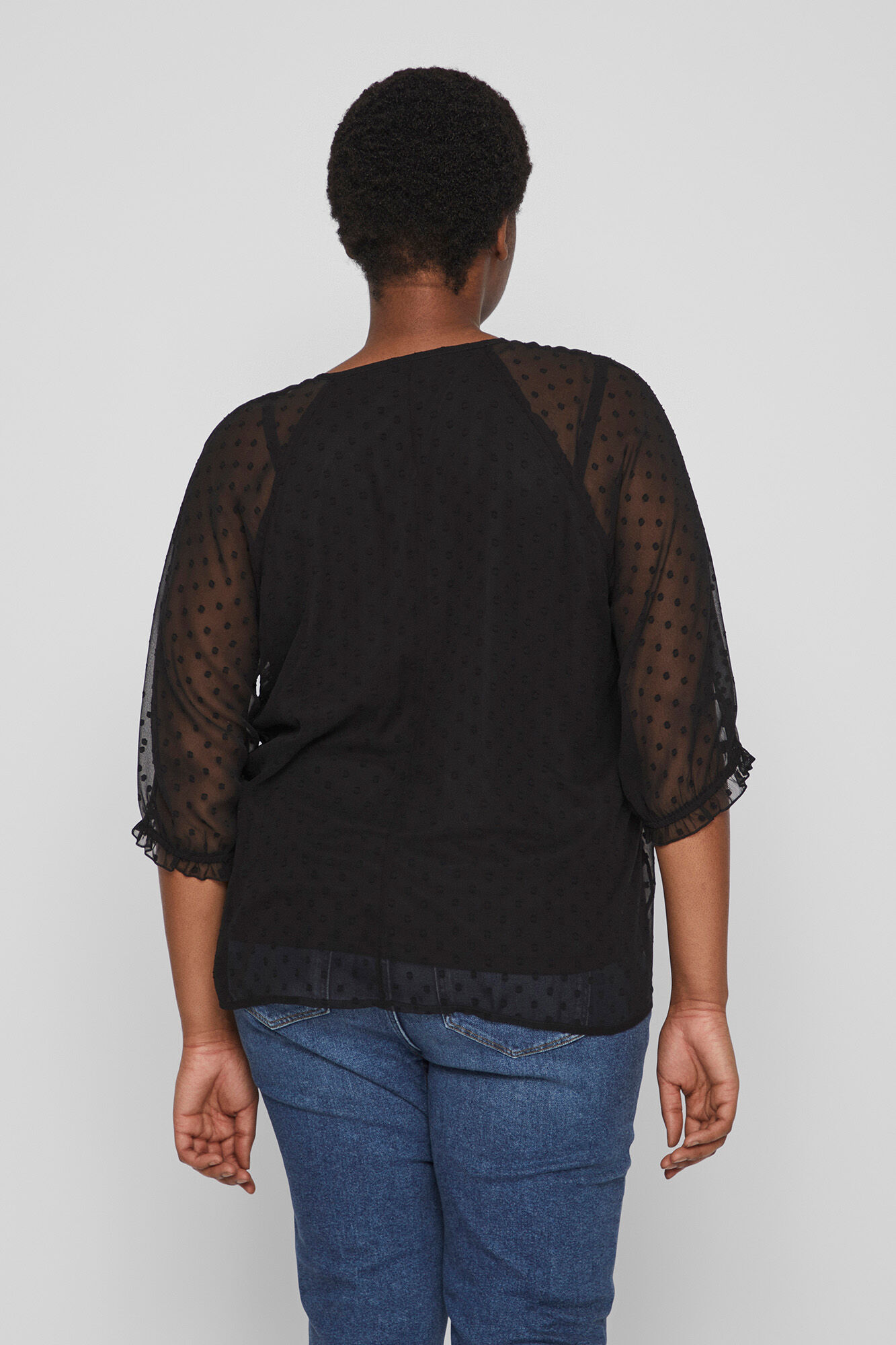 Blusa Plumetti de manga curta - Preta