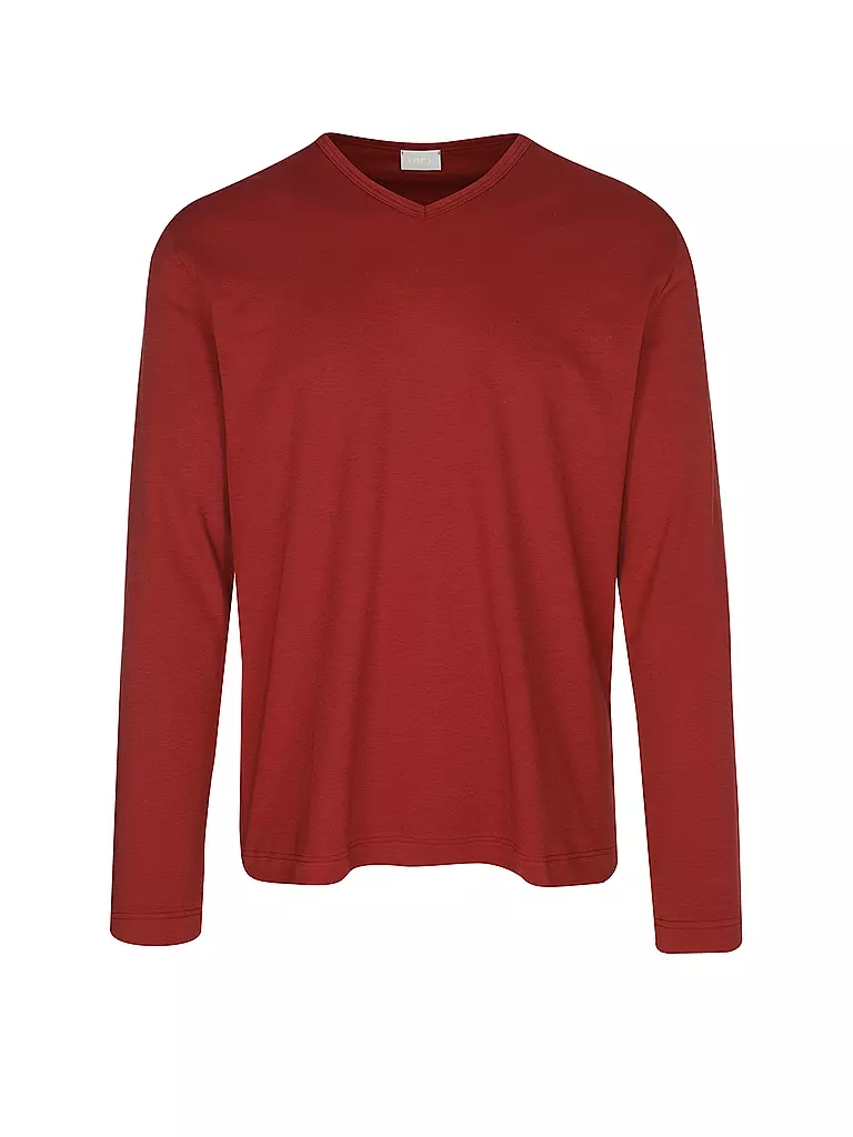 MEY Pyjama Langarmshirt  rot