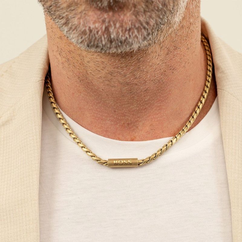 BOSS - DORAN - Ketting - Goudkleurig - Staal - 56cm