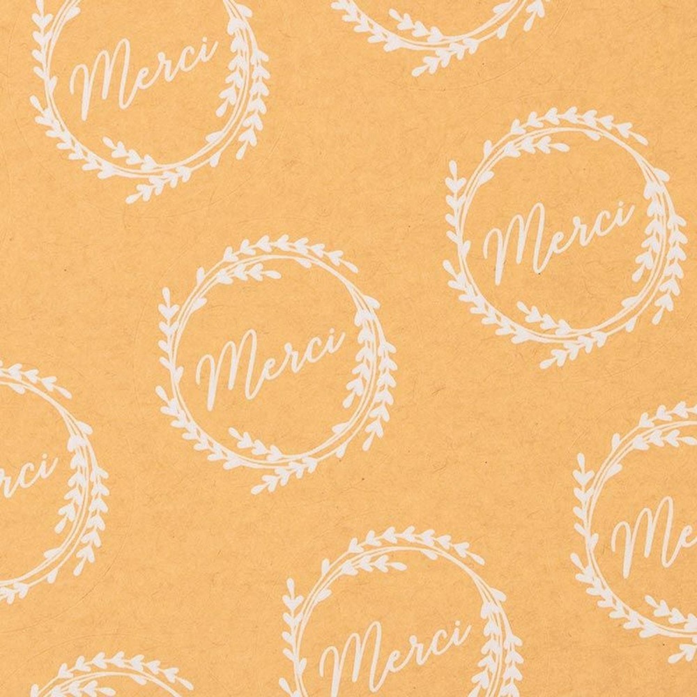 180 stickers kraft merci ø 3,5 cm