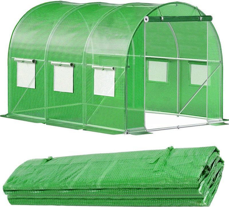 Springos - Tuinkas - Tuintunnel - 140g/m2 PE-folie - Bescherming Tegen Weersomstandigheden