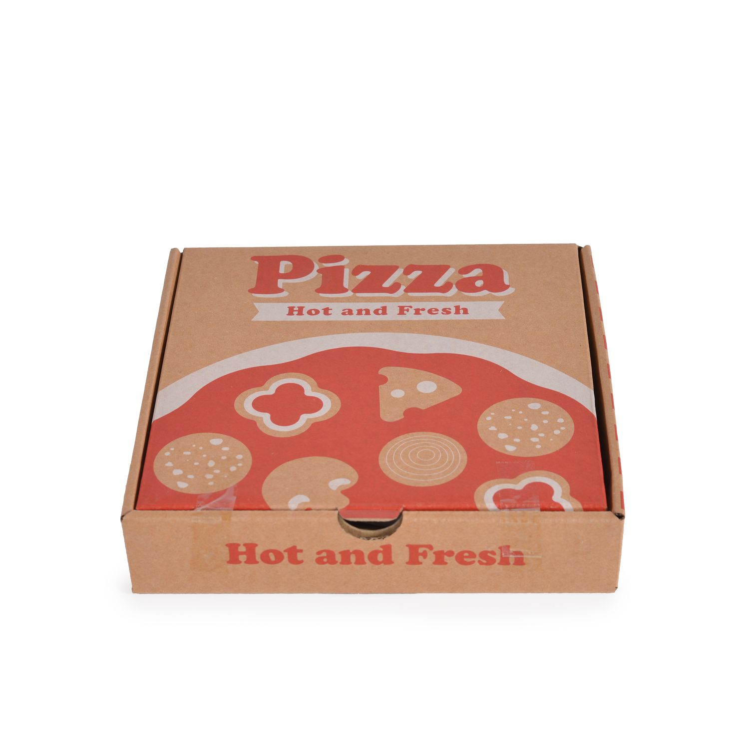 Moni Kinder Pizza-Spielset 4221 Holz Pizzaschneider, Pizzastücke mit Klett rot