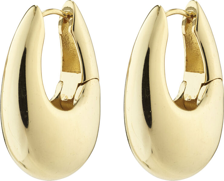Pilgrim AUTUMN chunky retro hoop earrings gold-plated Guld