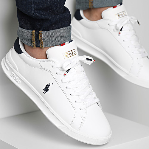 Baskets Heritage Court II Blanc Bleu Marine Rouge