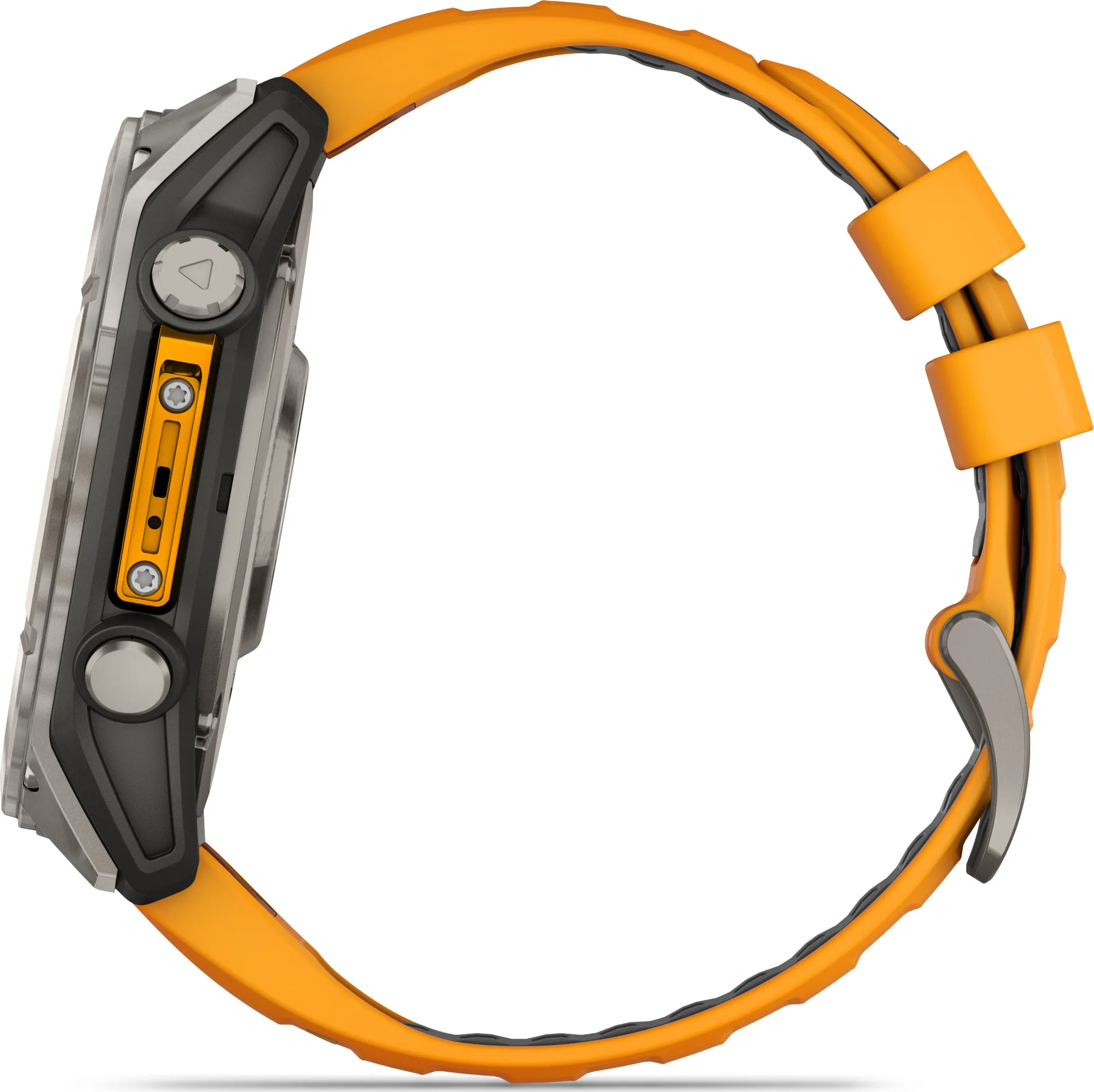 Garmin Fenix 8 Amoled 51mm, Sapphire Titanium - Spark Orange/Graphite Silicone Strap