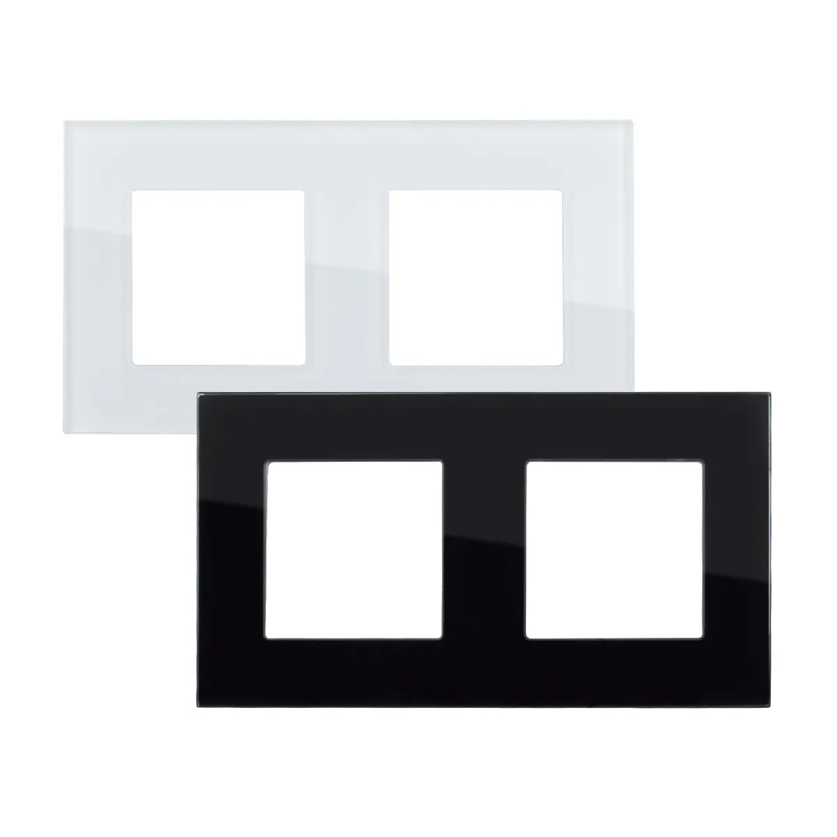 Ledkia Plaque Crystal 2 Emplacements Modern - Blanc