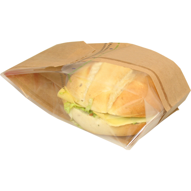 Zak, Brood- en banketzak, Kraftpapier + PET, 11/ 6x34cm, bruin