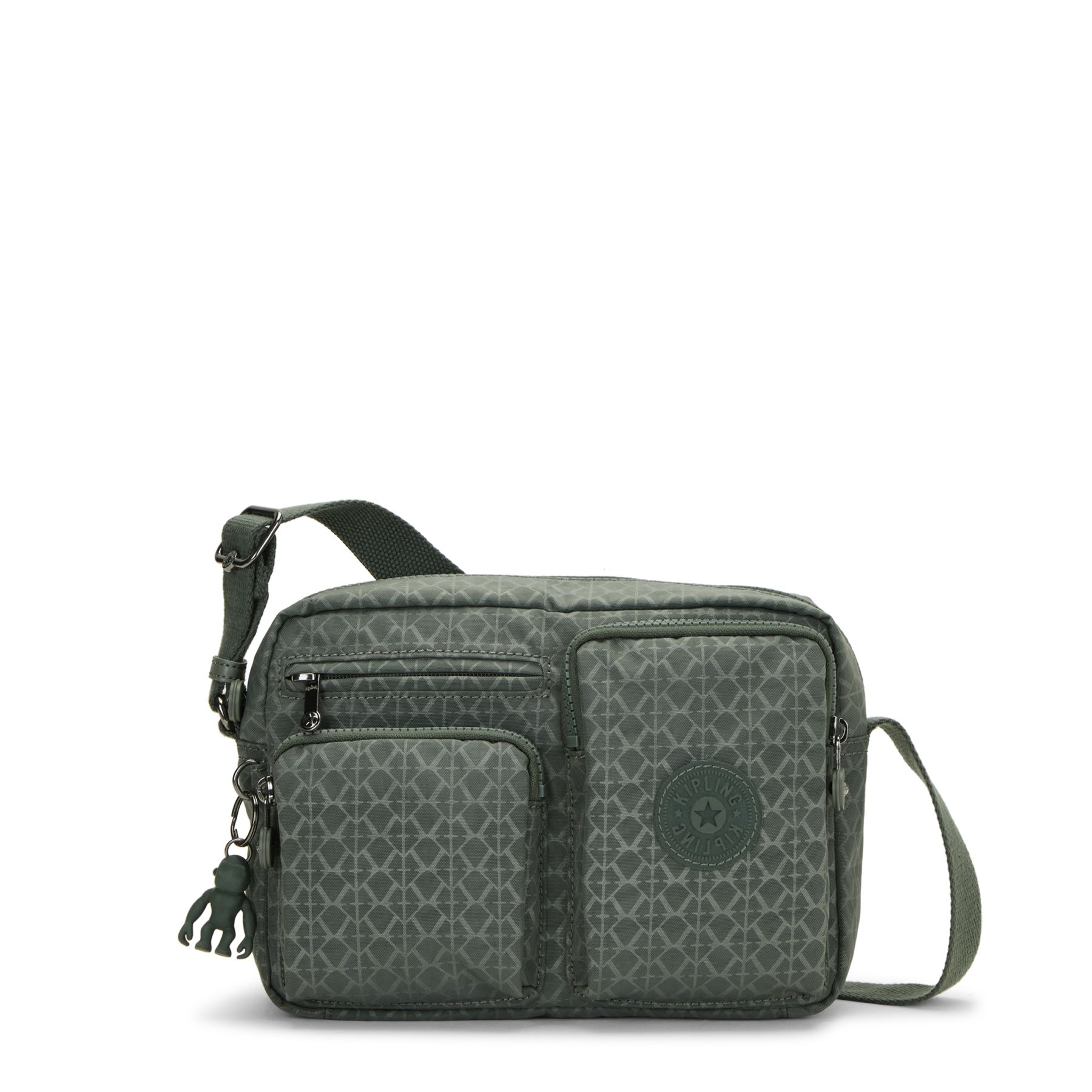 ALBENA M Sac à Bandoulière de Taille Moyenne Multi-Compartiments - Sign Green Embosse