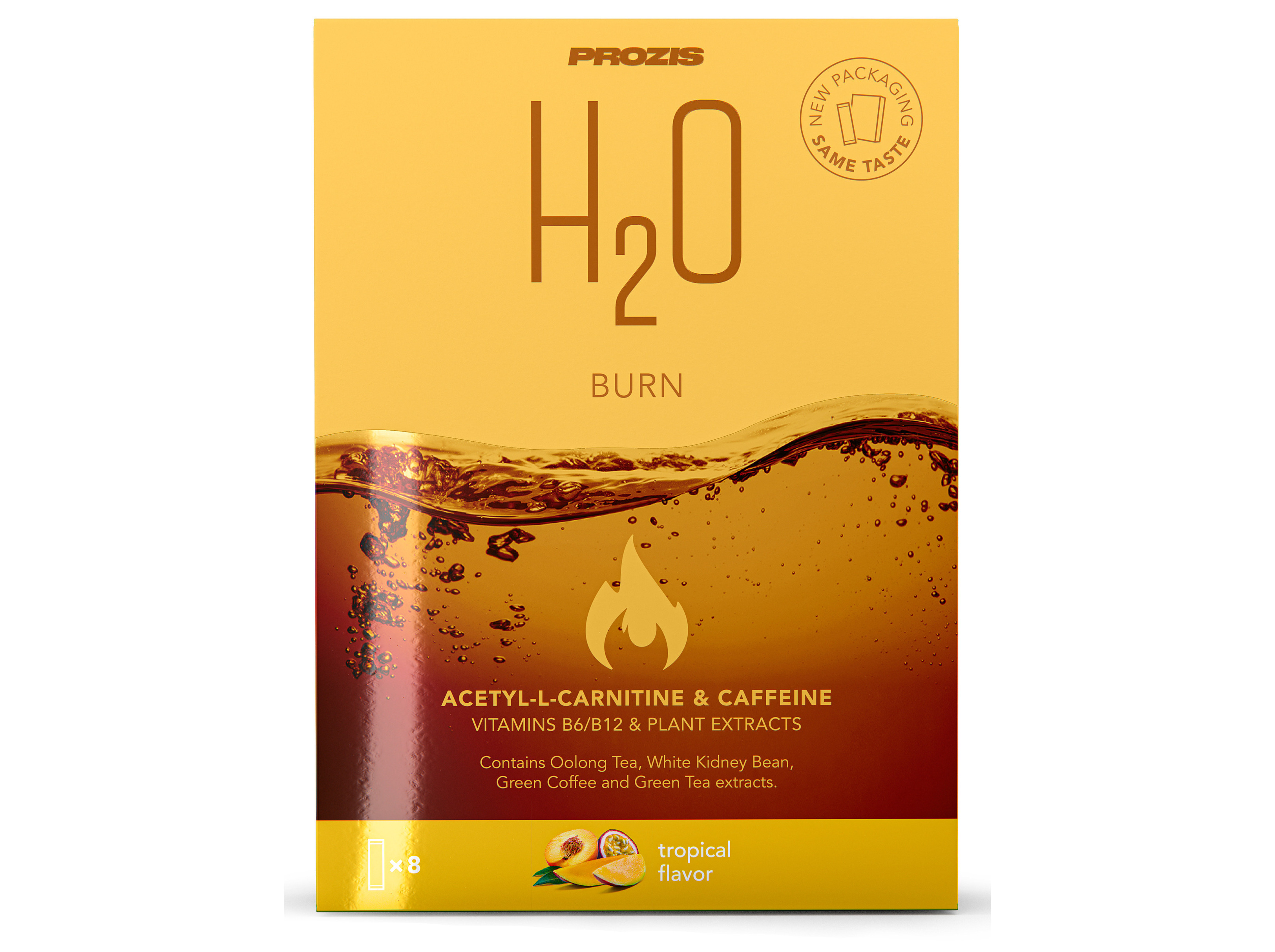 BEBIDAS INSTANTANEA H2O PROZIS BURN TROPICAL 72G (8X9G)