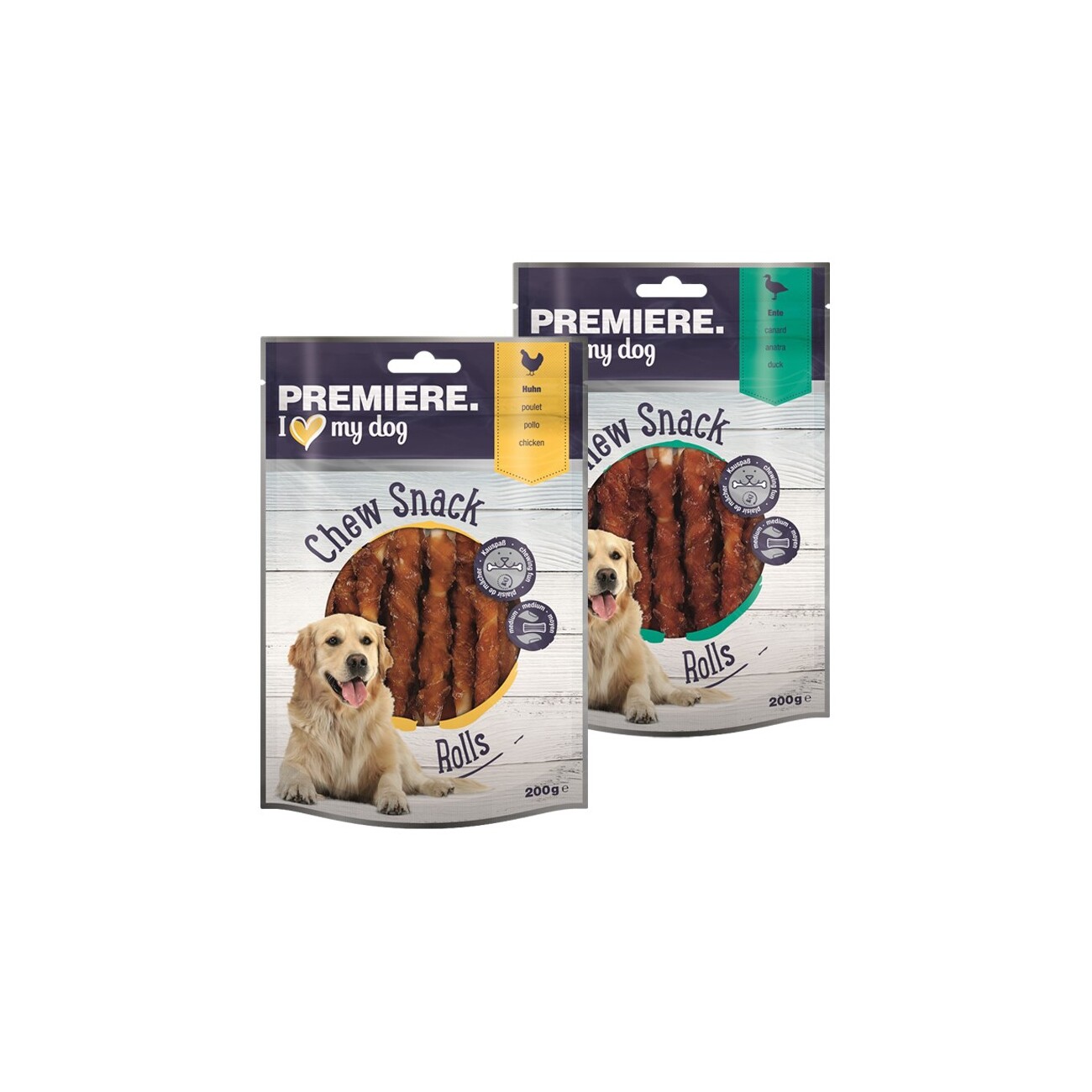 PREMIERE Chew Snack Kaustangen Huhn und Ente 2x200g
