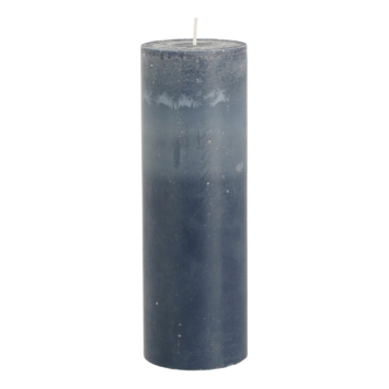 Pilaar kaars stearine blauw- h20xd6,8cm