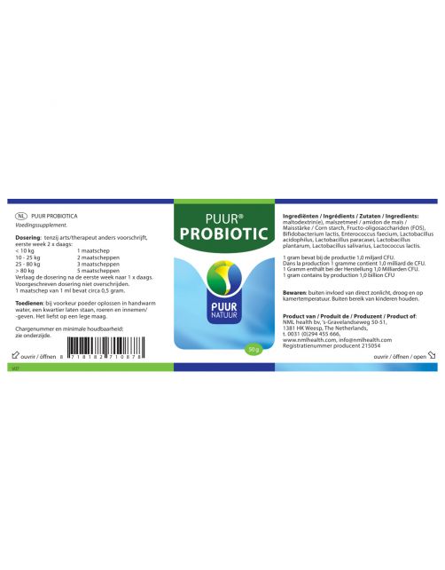 Puur Natuur Probiotica - Voedingssupplement - Darmen - 50 g