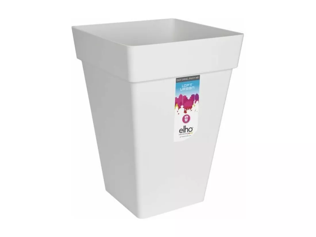 Loft Urban Bac à fleurs Carré Haut 37 - Blanc Ø 37 x 51 cm