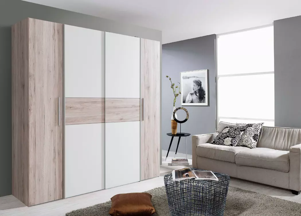 Schwebe-/Drehtürenschrank Kalixtus 200 x 190 cm