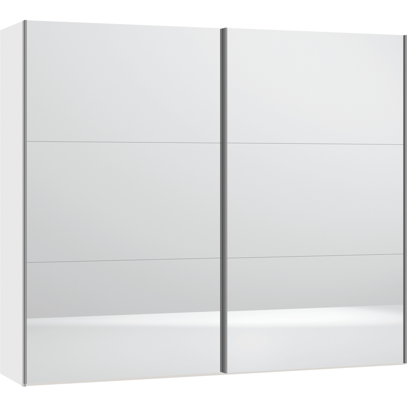 Schwebetürenschrank Schweizer 103 weiss, mit Spiegel 203 x 215 x 65 cm, 203 cm