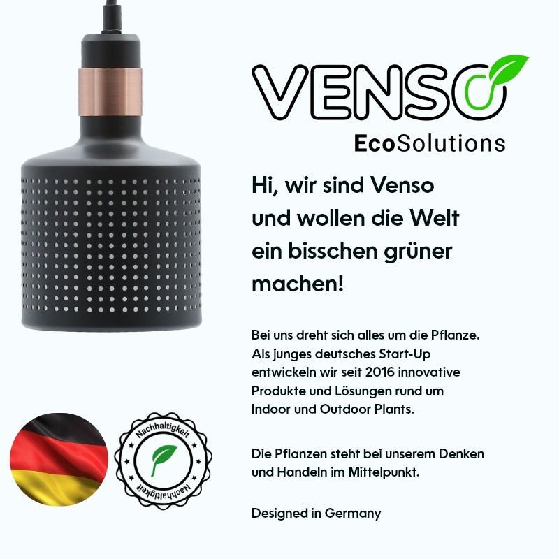 Venso EcoSolutions VEGA E27 Lampenkap Zwart, Lampenkap Metaal, Venso Plantenlamp, E27 Plantenlamp, Lampenkap E27, Daglichtlamp voor Planten, Plantenlamp, LED Kamerplant