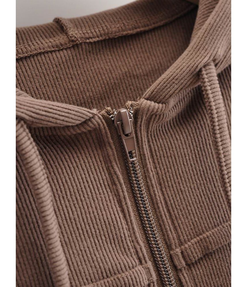 Hollahop - Effen cropped jack met capuchon en rits