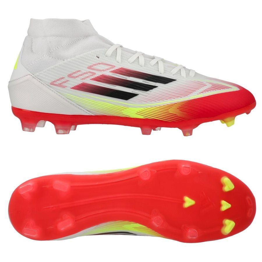 adidas F50 League Mid FG/AG Pure Victory - Blanc/Noir/Jaune
