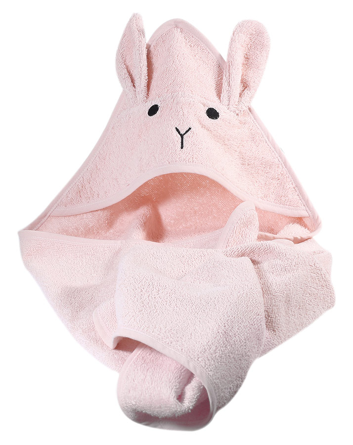 Kapuzenhandtuch HASE (76x76) in rosa