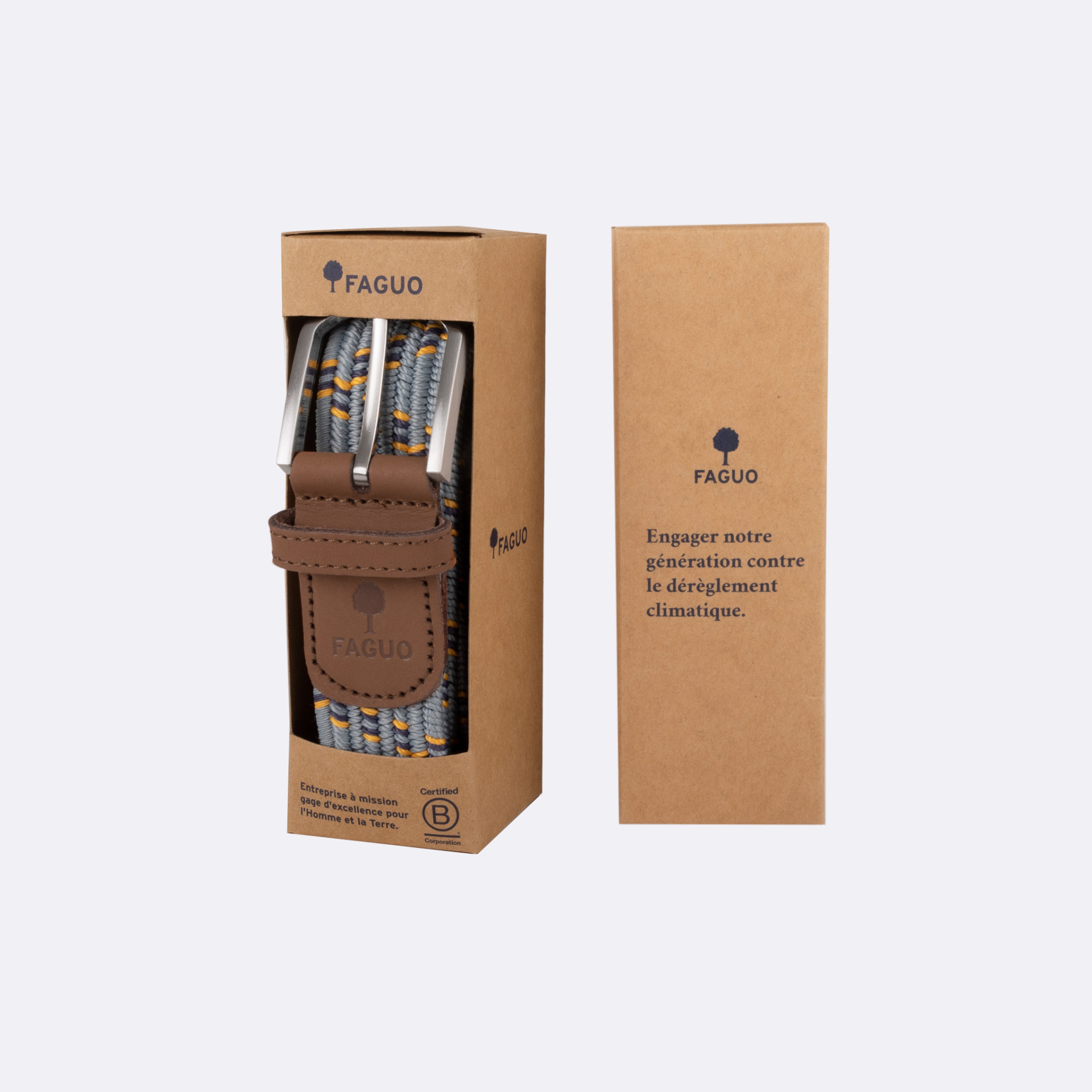 Ceinture vert clair polyester recyclé et élasthanne - modèle belt