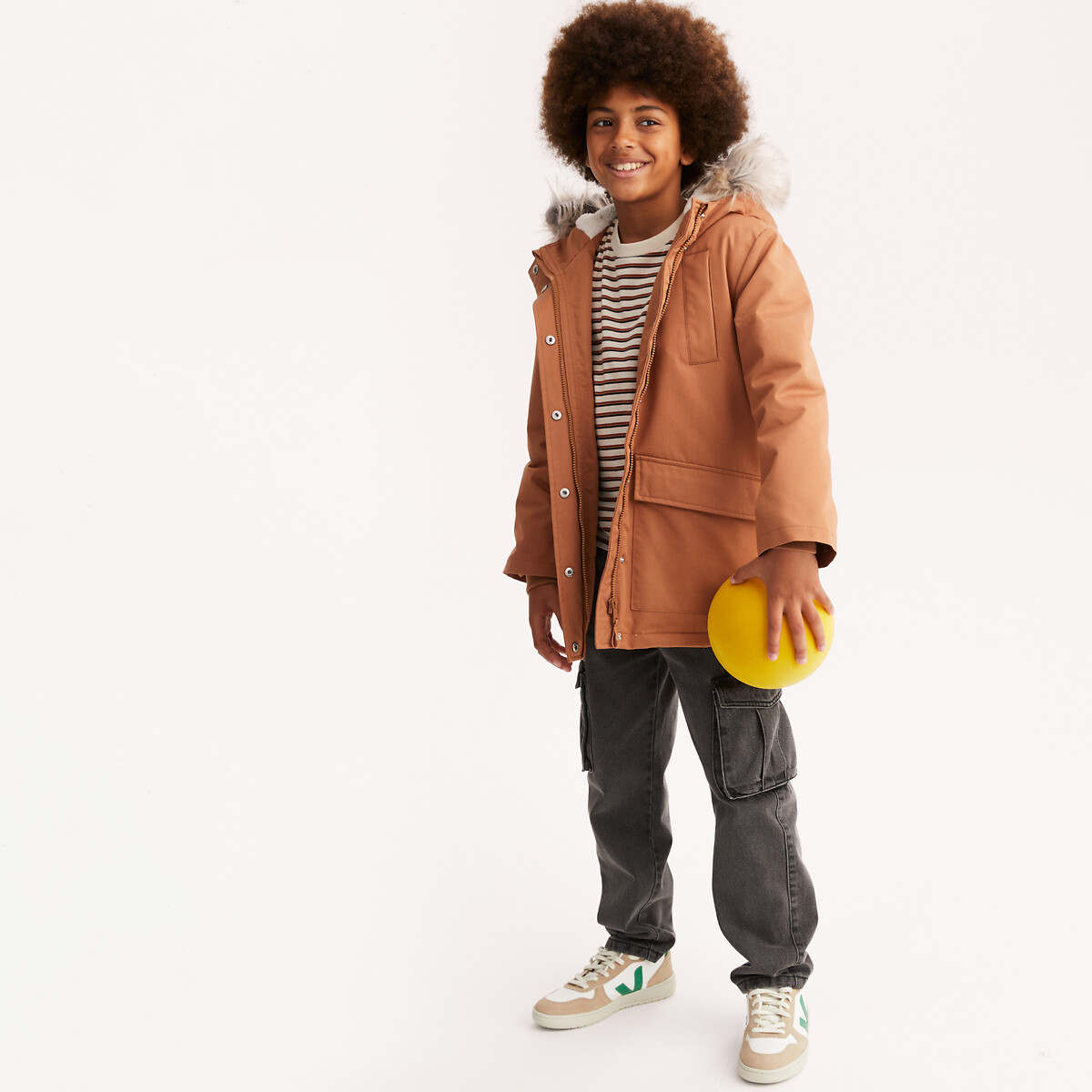 COLEÇÕES LA REDOUTE<br>Parka com capuz e forro de sherpa
