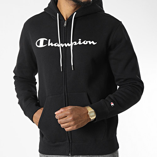 Sweat Zippé Capuche 217929 Noir
