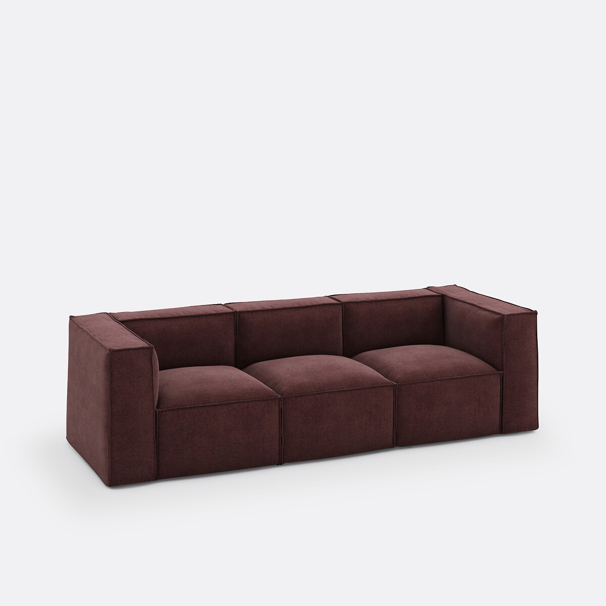 LA REDOUTE INTERIEURS<br>Banco modular, 3 espinhas, tecido texturizado, Seven