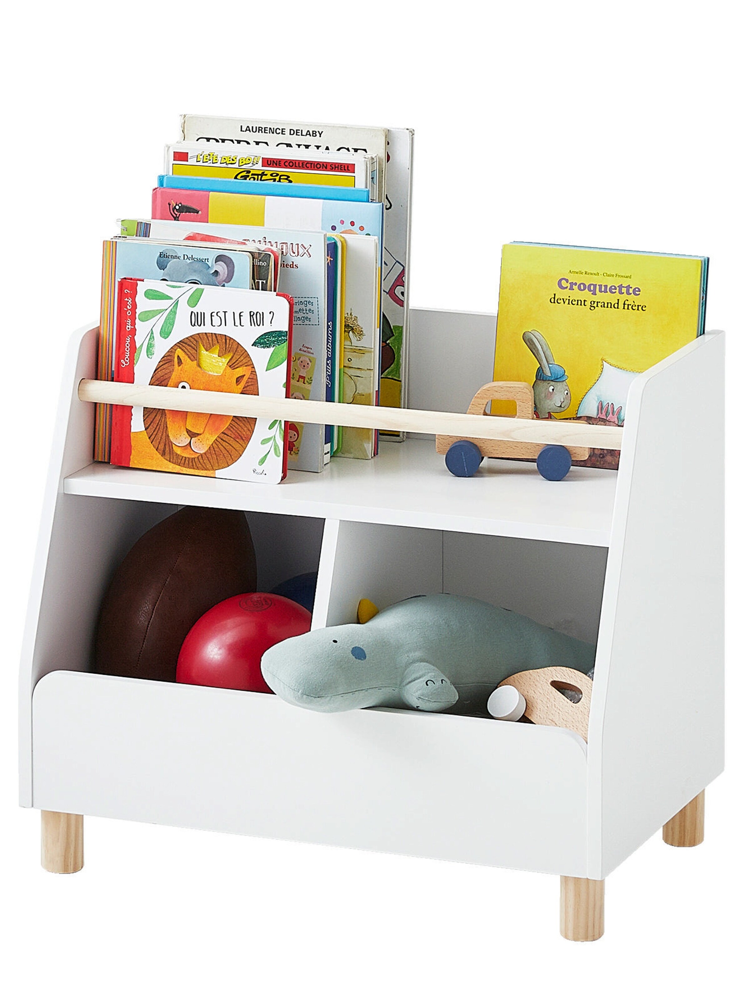 Vertbaudet Kinderzimmer Regalschrank PTILOU weiß/natur