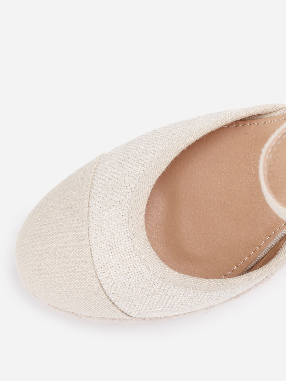 Espadrilles compensées en toile- Beige