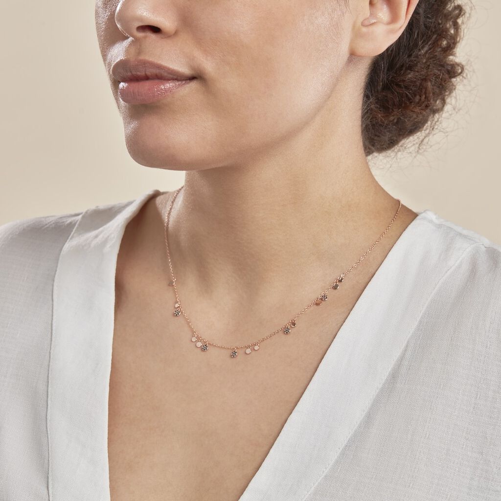 Collier Fares Argent Rose Spinelle