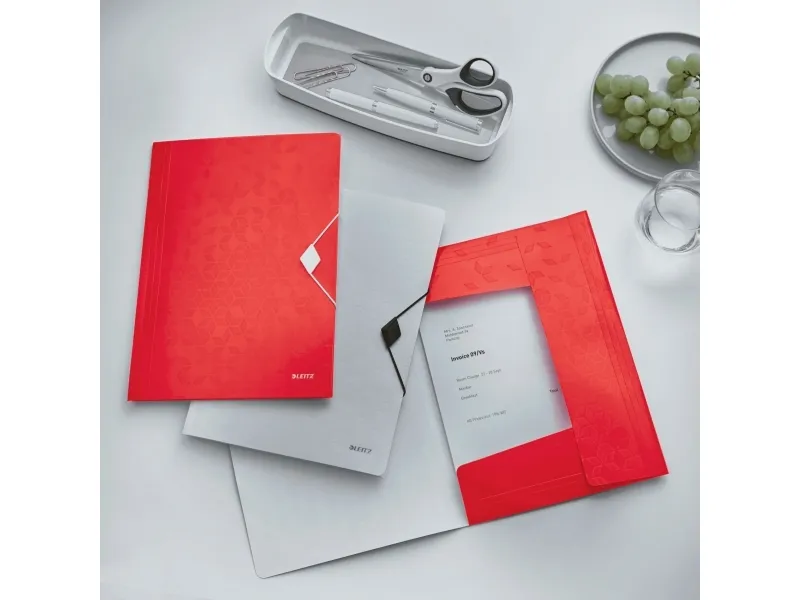 Leitz WOW - 3-folds mappe - for A4 (210 x 297 mm) - kapacitet: 150 ark - rød